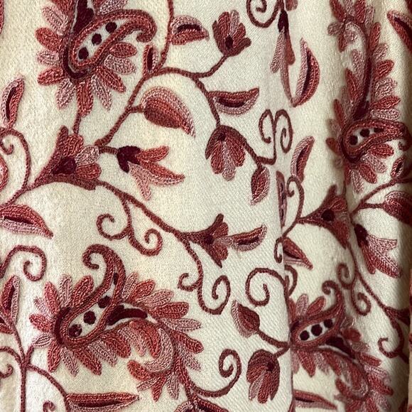 Vintage 1970’s Suffering Moses Hand Embroidered Wool Kashmir Jacket Size Large - Picture 4 of 9